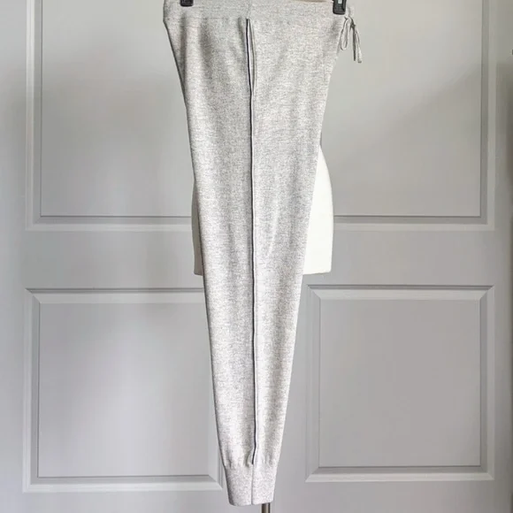 La Ligne Gray Knit Jogger Pants with Side Stripe - Picture 8 of 11